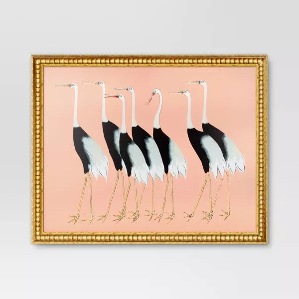 Stylized Bird Canvas Board Framed Art