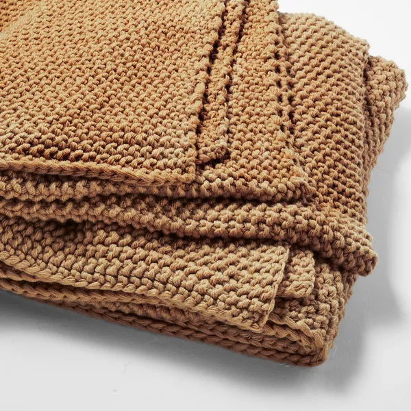 Chunky Knit Bed Blanket - Queen