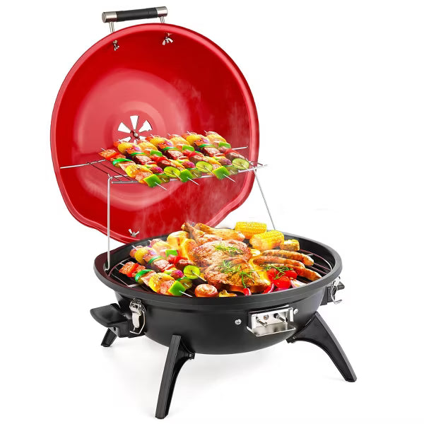 Electric Grill with Temperature Control, Double Layer Design