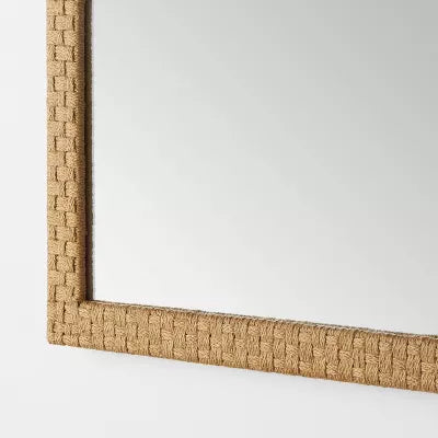 Woven Check Full Length Mirror Natural