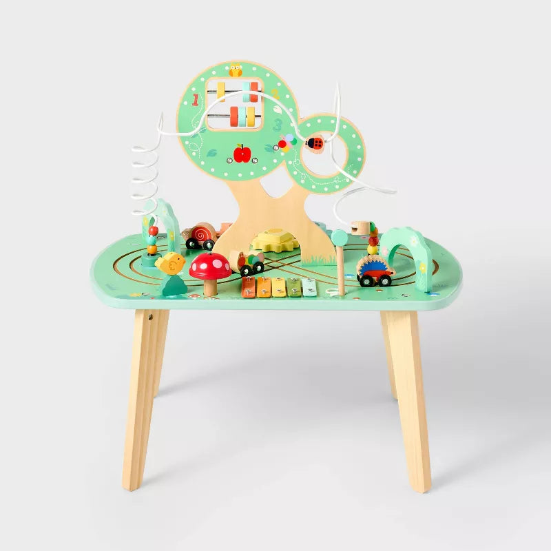 Activity Table - Music & Multiple Activities, Wood & Metal, Creative Thinking, Fine Motor Skills