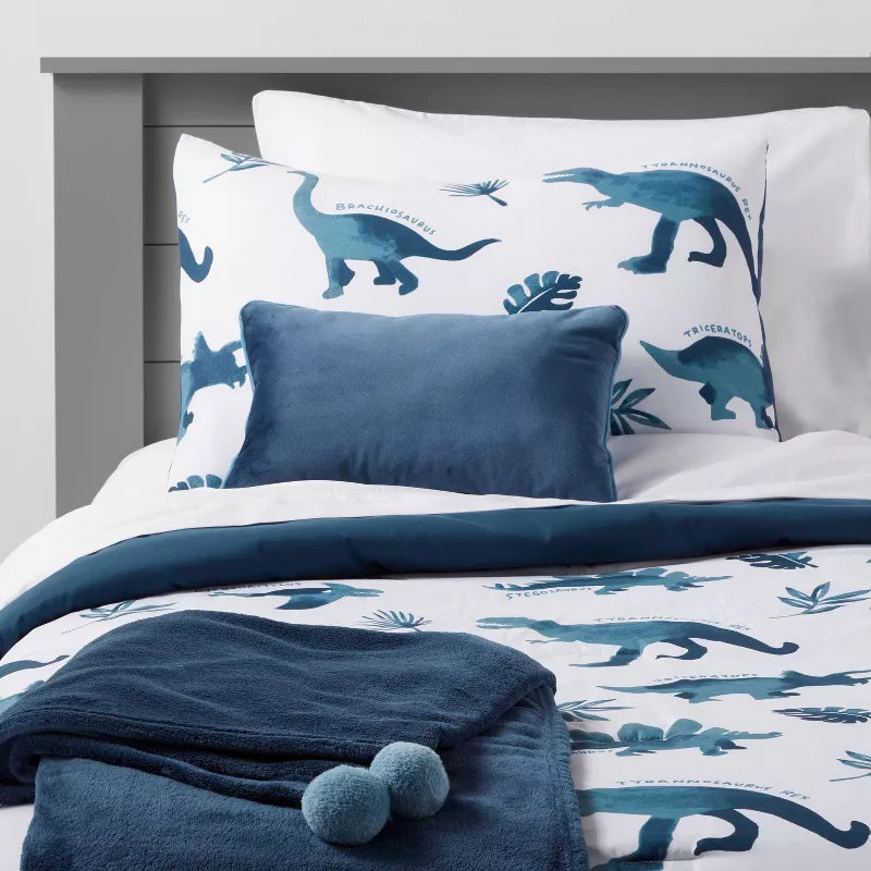 Dinosaur Value Multi-Piece Kids' Bedding Set Watercolor Blue - Twin