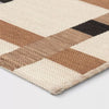 Grid Neutral Color Block Outdoor Area Rug 5'x7'
