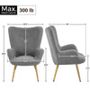 Boucle Accent Chair with Wood-tone Metal Legs
