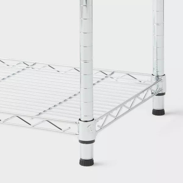 4 Tier Wire Shelving Chrome