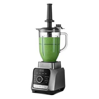 Digital Blender with 8 Total Blend Programs, 4 Speeds & Round-Plated Tamper Gray: Crushes Ice, Smoothie Maker