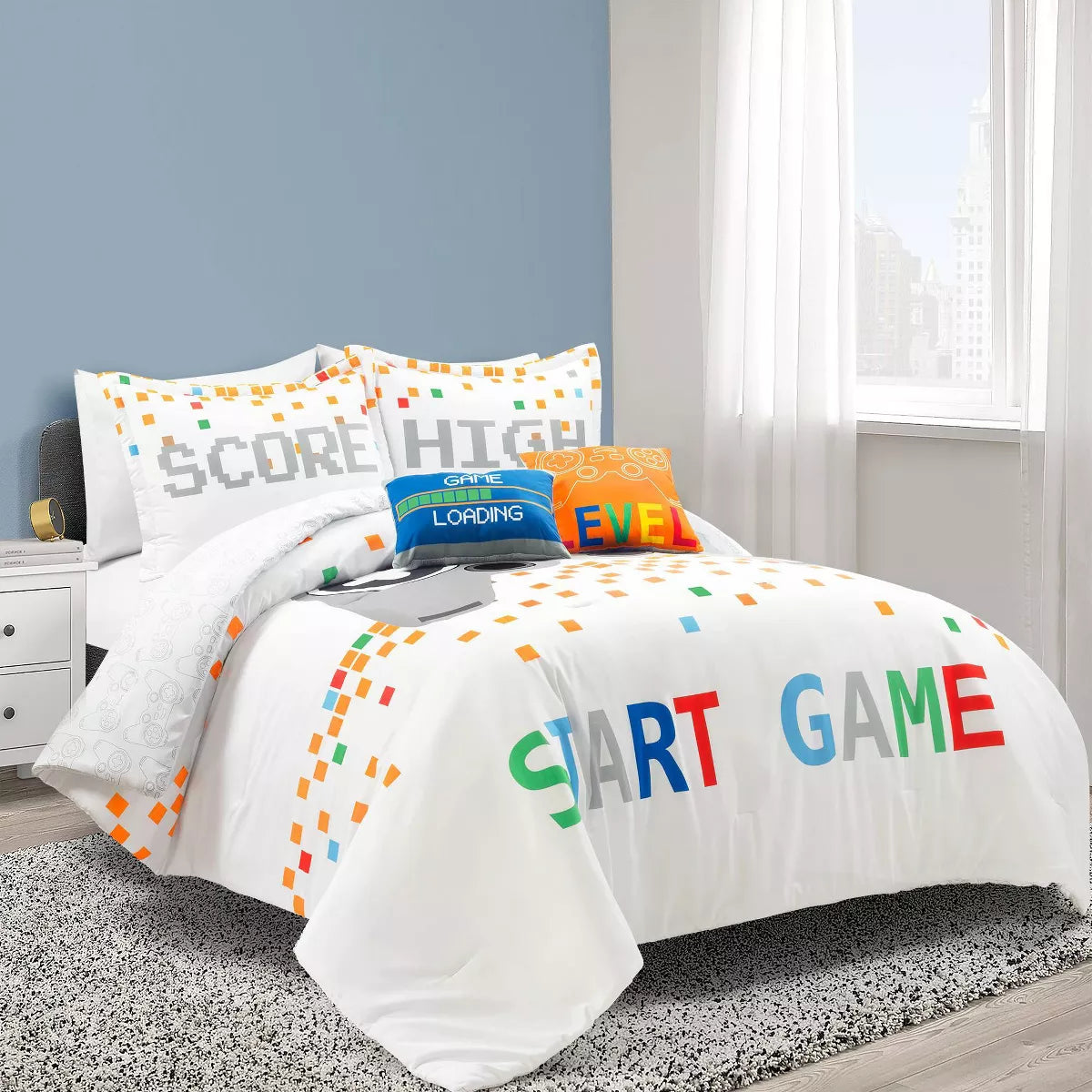 Video Games Reversible Oversized Kids' Comforter Bedding Set
