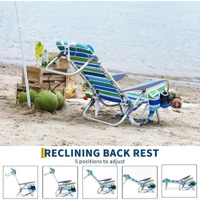 Backpack Beach Chair, Lightweight Portable Lay Flat Folding