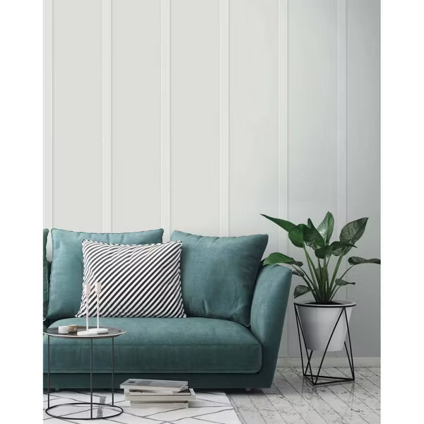 Arctic Gray Faux Board and Batten Peel and Stick Wallpaper