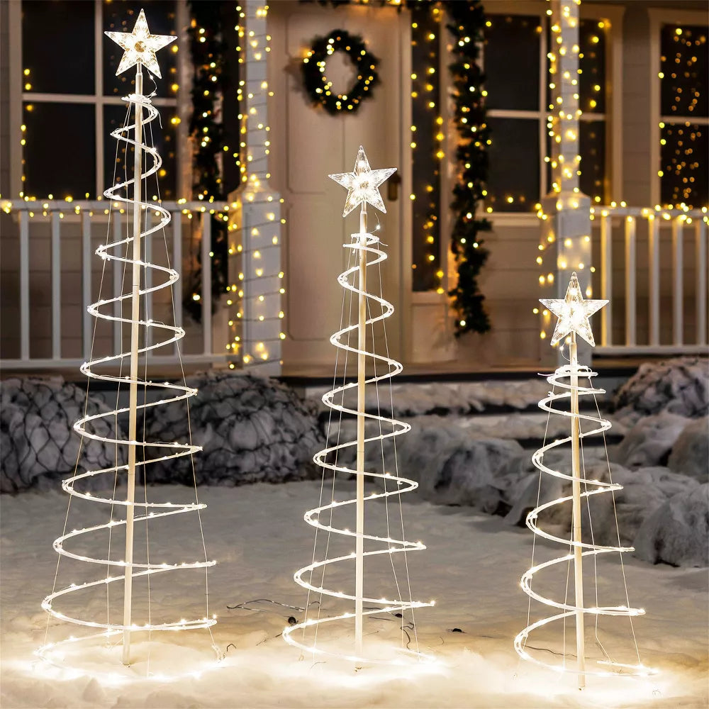 2 Packs Christmas Spiral Tree Yard Light Outdoor Decoration, final cut