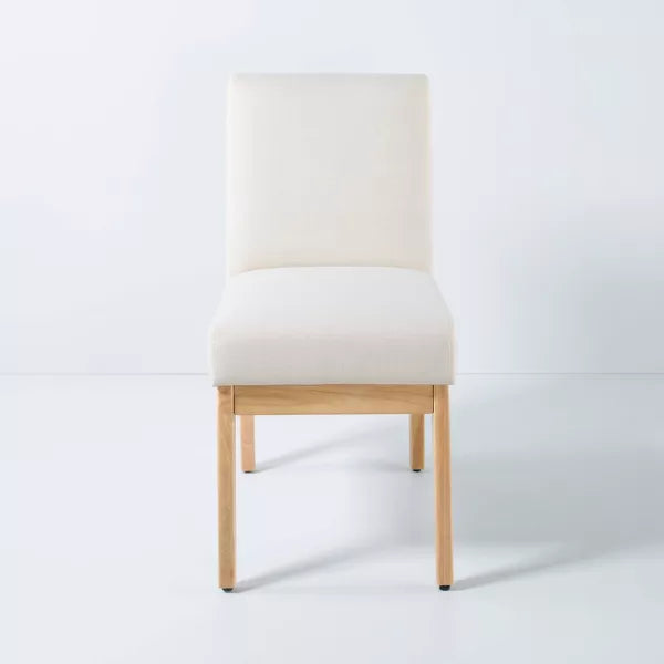 Upholstered Natural Wood Slipper Dining Chair