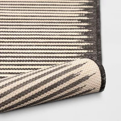 Neutral Lines Outdoor Area Rug Beige/Black - 5'x7'