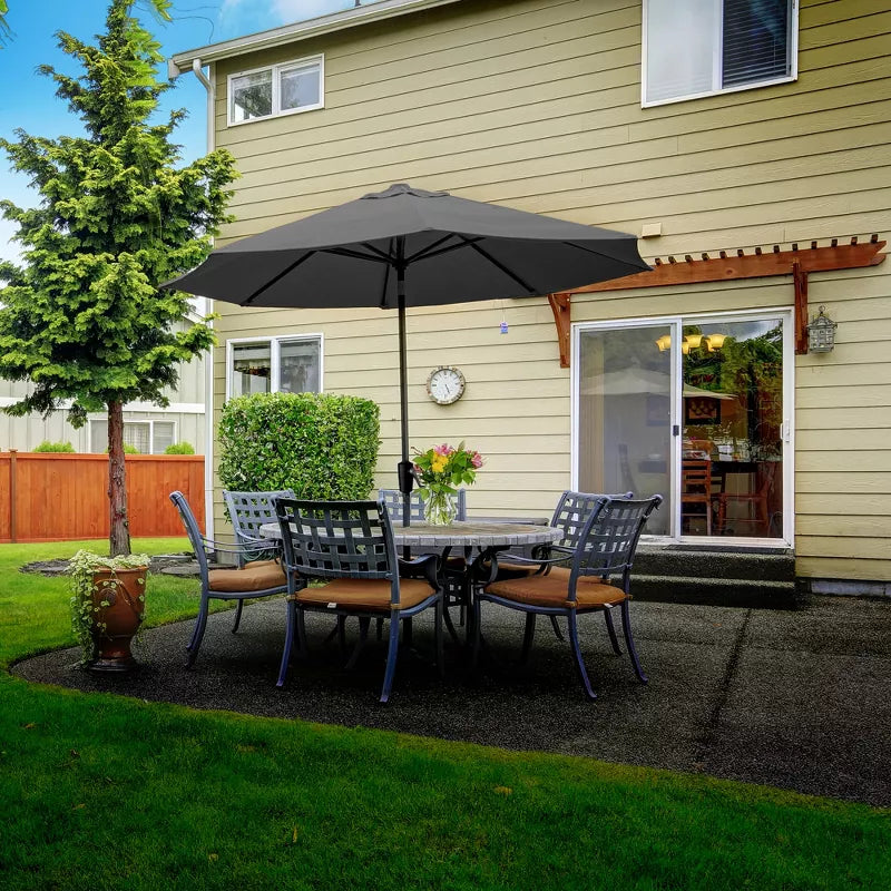 four seasons courtyard patio umbrella Four Seasons Courtyard Tuscany Market Umbrella Outdoor, Gray – Salvage & Co Indy