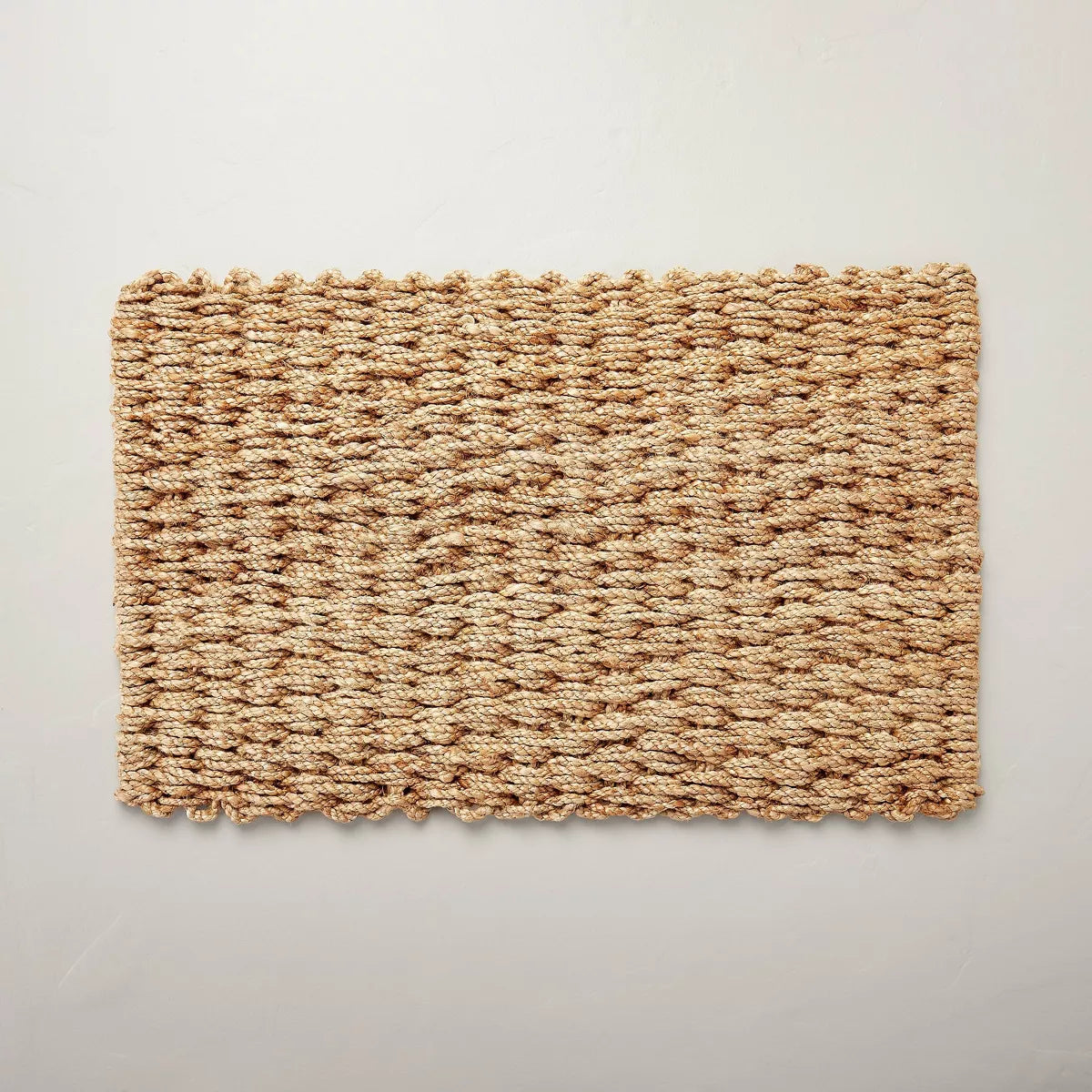 Basket Weave Jute Doormat Natural, 23"x35", final cut