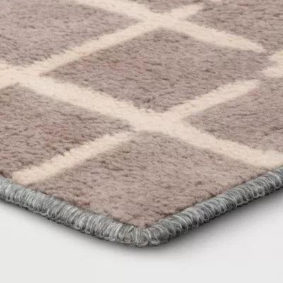 Washable Small Checkered Area Rug Gray - 4'x5'6"