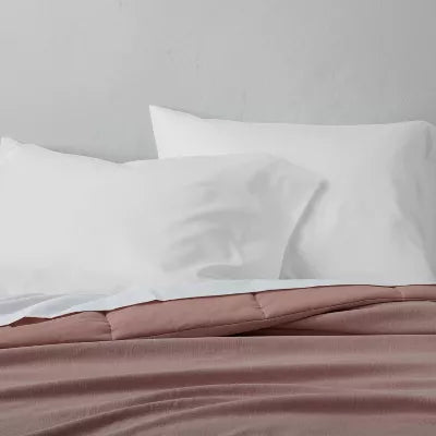 500 Thread Count Washed Supima Sateen Solid Pillowcase Set - Standard