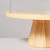 Wooden Cake Stand with Glass Cloche -  Rubberwood Pedestal, Farmhouse Style