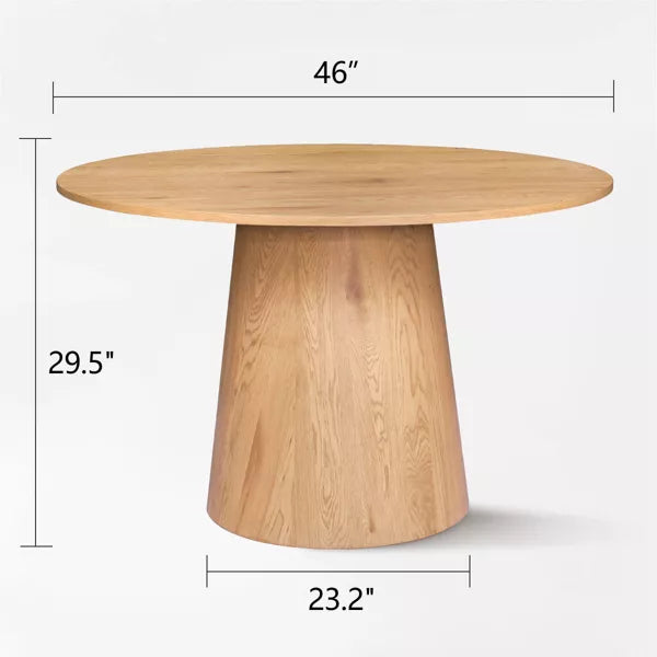 46" Grain Paper Round Top Pedestal Dining Table Natural base, White top 2 boxes