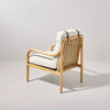 Boucle Upholstered Wood Accent Arm Chair