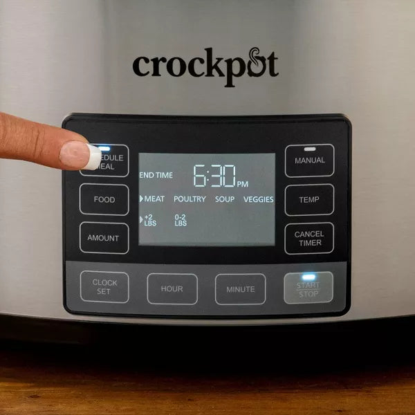 MyTime Technology Programmable Slow Cooker - Stainless Steel: 10 Settings, Auto Keep Warm, Dishwasher-Safe