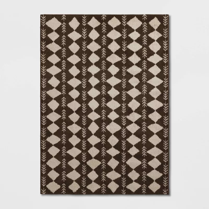Irregular Diamond Shag Area Rug - 5'x7'