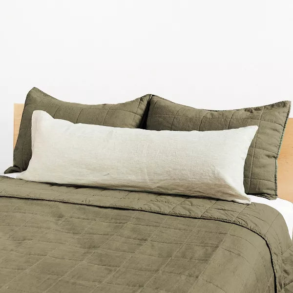 French Linen Box Stitch Quilt & Sham Set King/Cal King