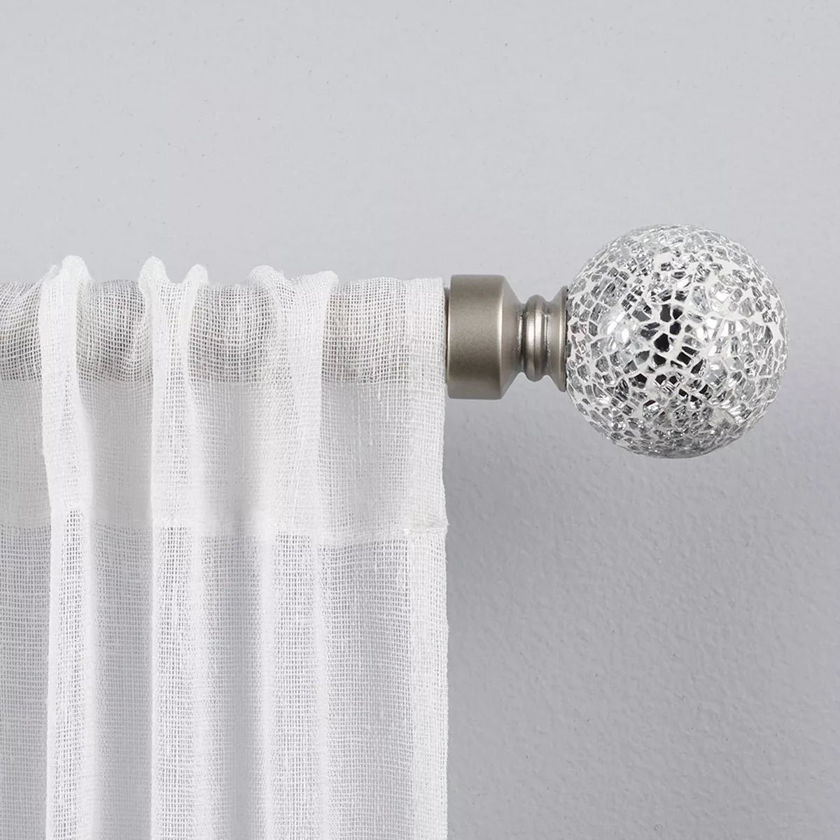 White Mosaic Curtain Rod