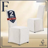 Set of 2 Grayson Slipcover Dining Chair Ivory - High-Back, Linen-Feel Polyester, Wood Legs