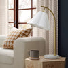 Scalloped Table Lamp with Marble BASE ONLY - White