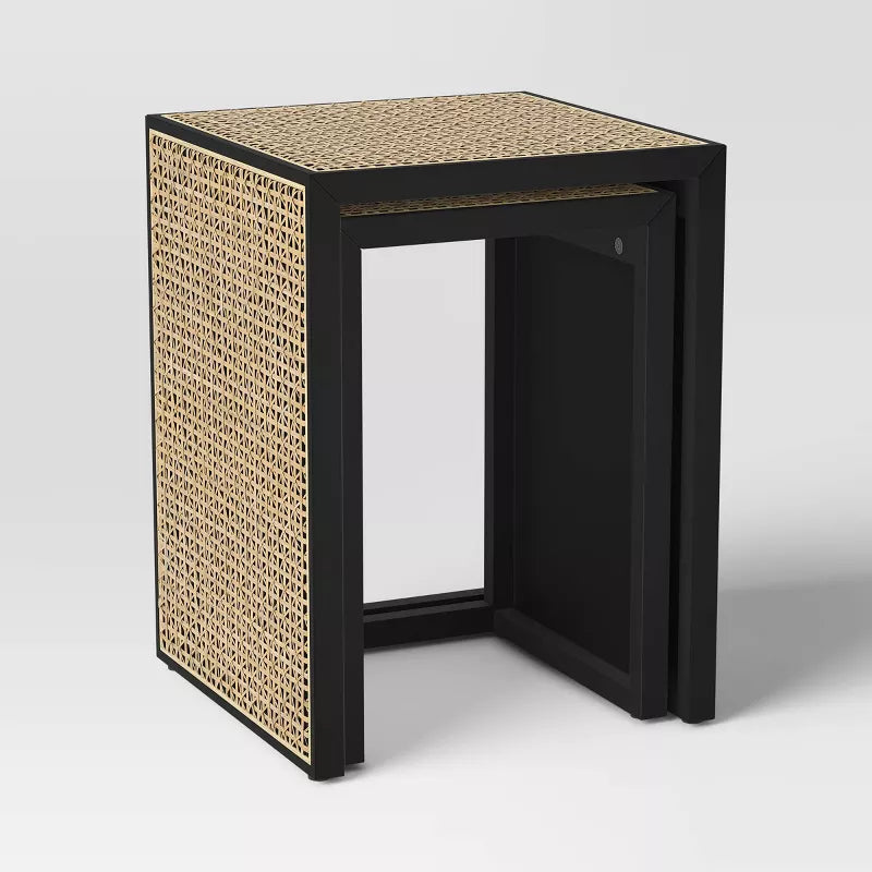 Nesting Accent Table Black/Natural 1-Piece
