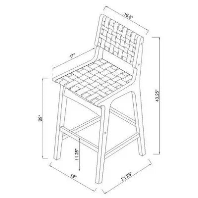 Ceylon Woven and Wood Barstool