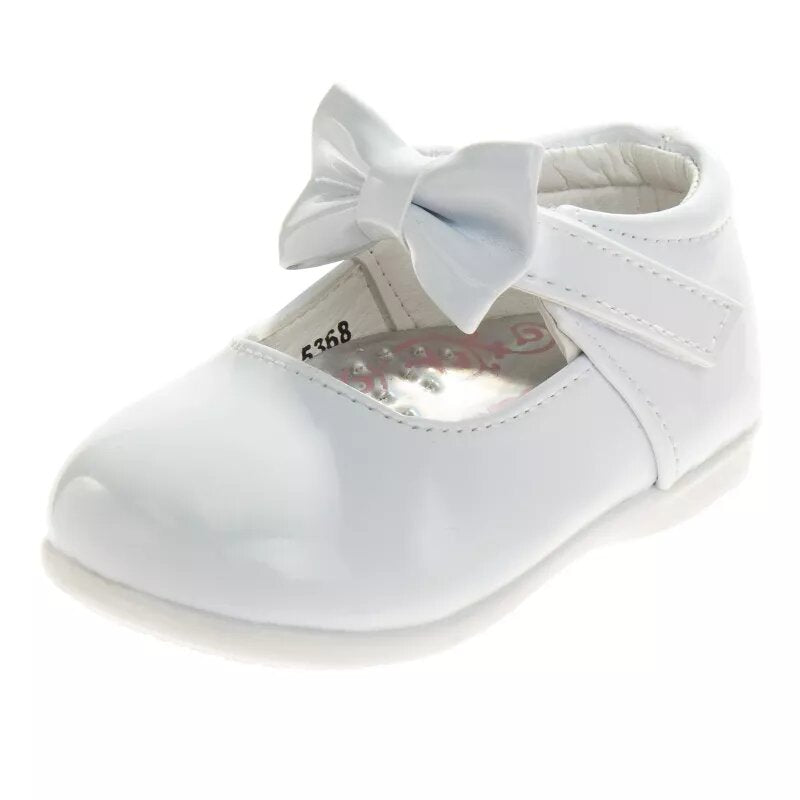 Baby Girls' Mary Jane Flats with Bow Detail: Non-Slip Sole Wedding Flower Girls' Shoes (Infants/Toddler Sizes)