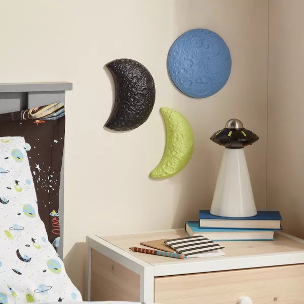 3pc Resin Moon Kids' Wall Decor Set