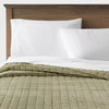 Full/Queen Channel Stitch Velvet Quilt Green, Cotton Backing, Year-Round Comfort