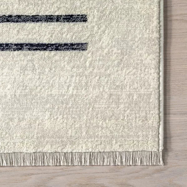 Keeva Modern Striped Fringe Indoor Area Rug 5' x 7' 10"