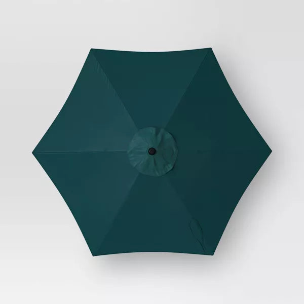 Round Outdoor Patio Market Umbrella with Black Pole