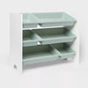 Kids' 6 Bin Storage White - Multi Bin Toy Organizer, Kids Furniture for Playroom, 3 Shelves