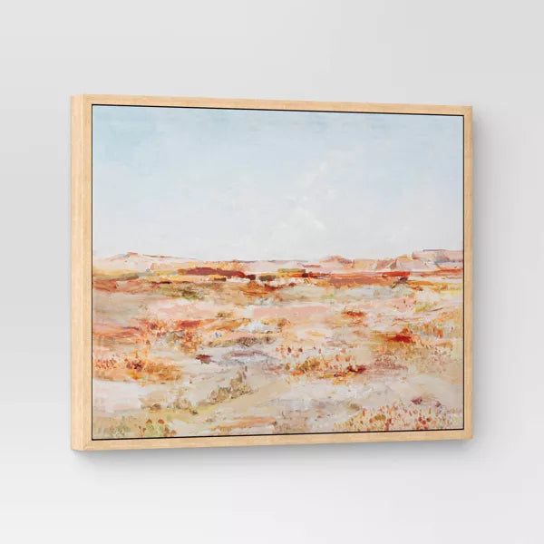 Warm Colors Landscape Framed Canvas Natural