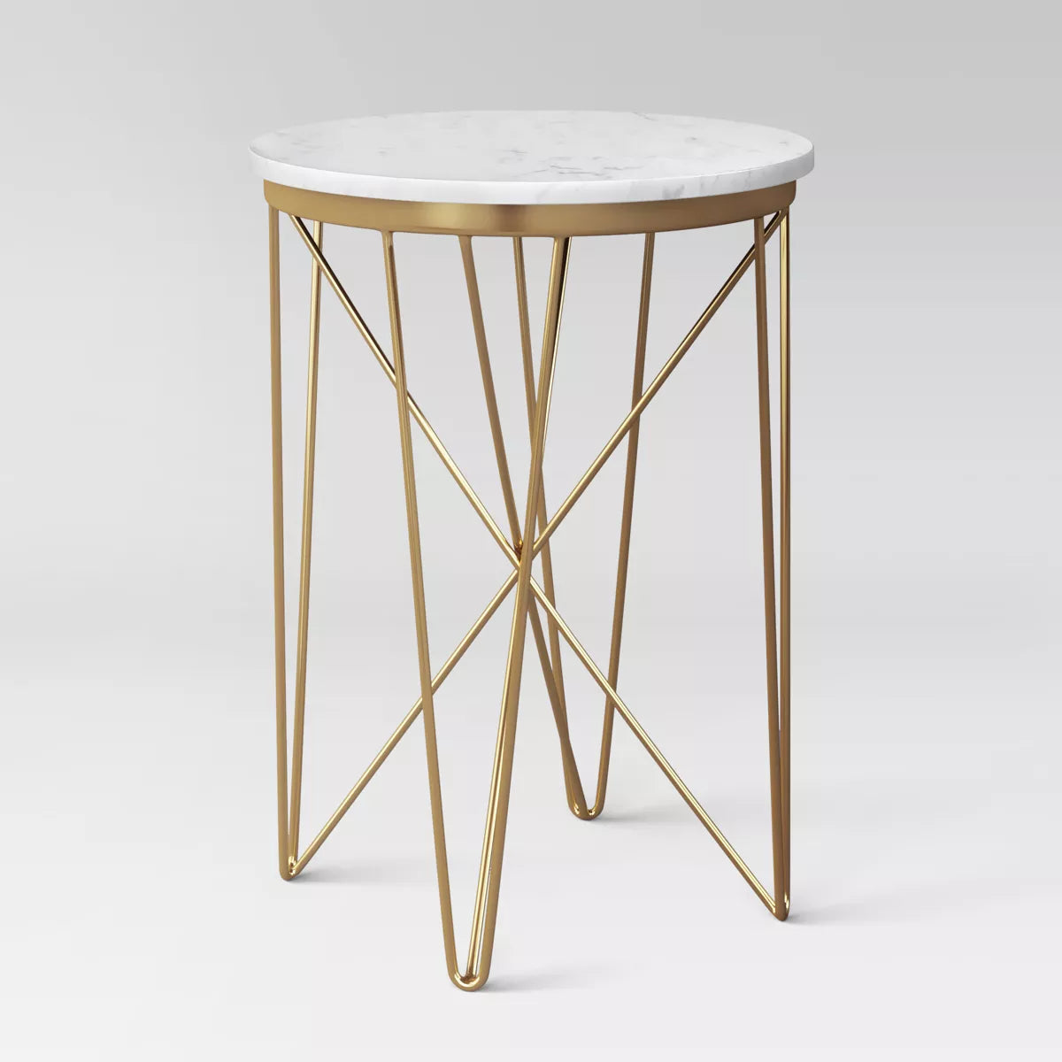 Marble Top Round Table Gold SHOWROOM ITEM