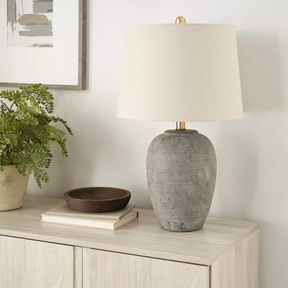 Farmhouse Ceramic Urn Pot Table Lamp
