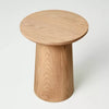 Wooden Round Pedestal Accent Side Table