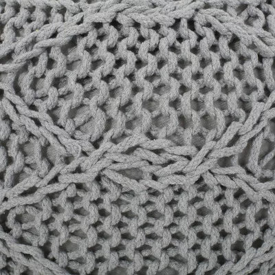 Morven Modern Knitted Cotton Round Pouf