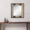 Rectangle Natural Wood Plank Mirror Brown Stylish Rustic Frame, Easy Wall Mount