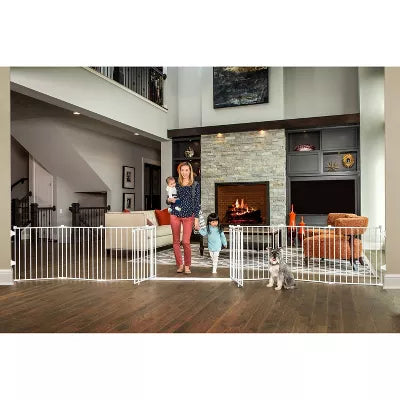 8 Panel Double Door Super Wide 2-in-1 Configurable Metal Safety Gate