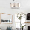 6-Light Semi Flush Mount Ceiling Light Pendant Lamp w/ Fabric Drum-shaped Shade