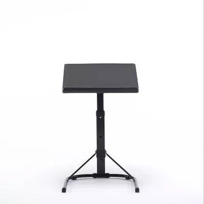Adjustable Height Folding Tray Table Black