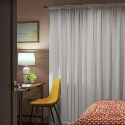 Blackout Henna Window Curtain Panel White - Set of 2