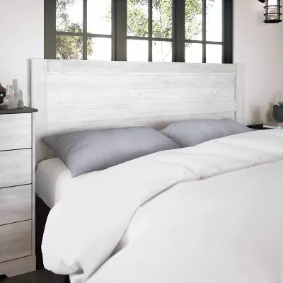 King Rustic Ridge Farmhouse Panel Headboard Washed White - King