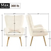 Boucle Accent Chair with Wood-tone Metal Legs