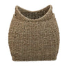 Basket with Handles Seagrass: Handwoven Round Storage, Brown Decorative Wicker